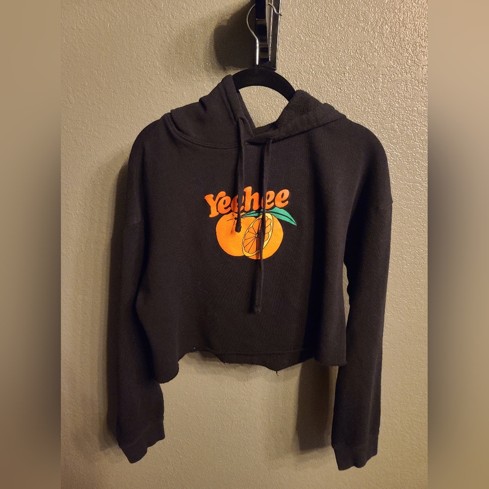 RARE Midnight Organic Larry June Yeehee Cropped Hoodie